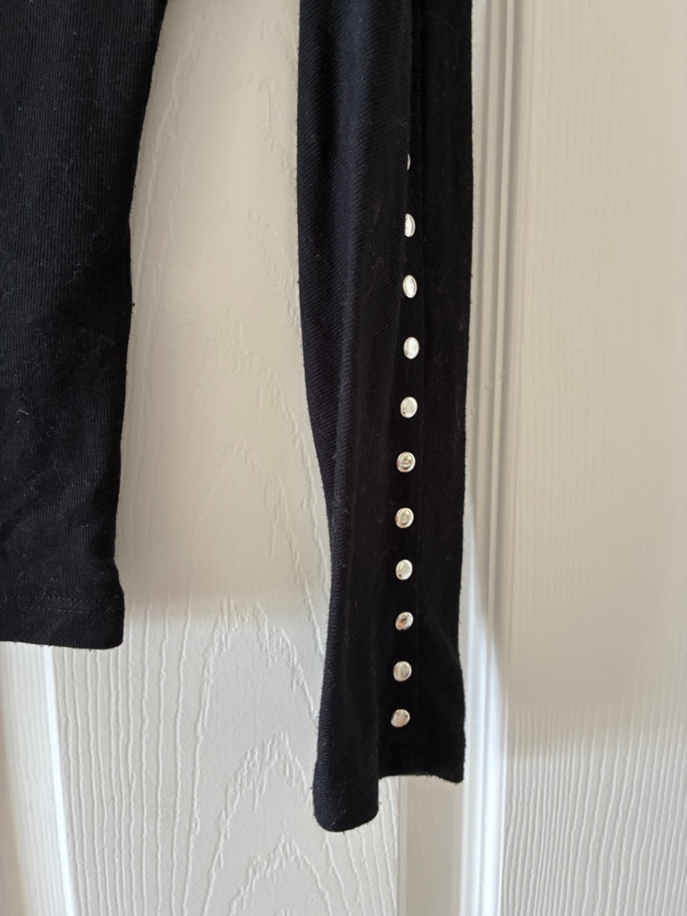 Black Long Sleeve Top with Stud Detailing - Picture 6 of 7